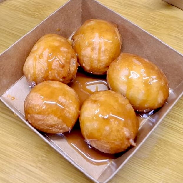 Puff puff glazed with caramel
