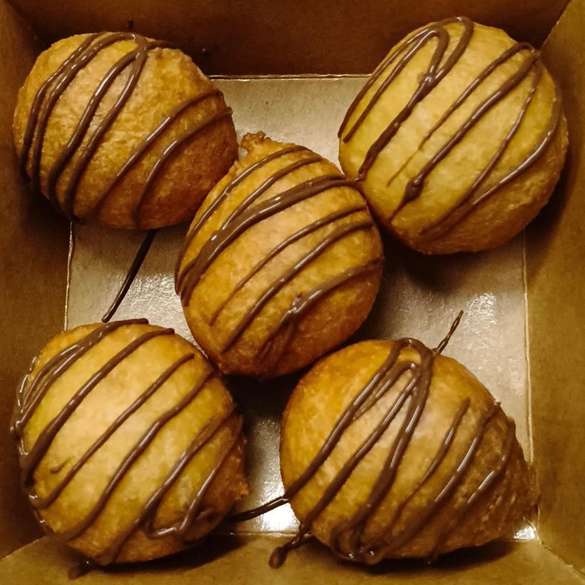 Puff puff drizzled with Nutella
